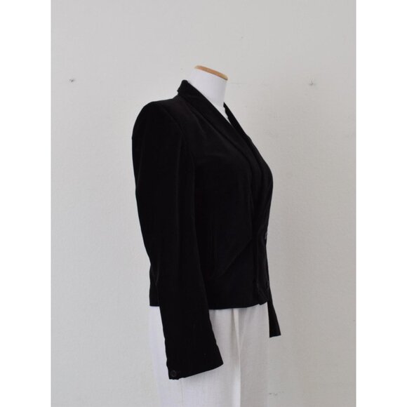 Vintage 90s Cotton Black Jacket| size 36 - Picture 2 of 10